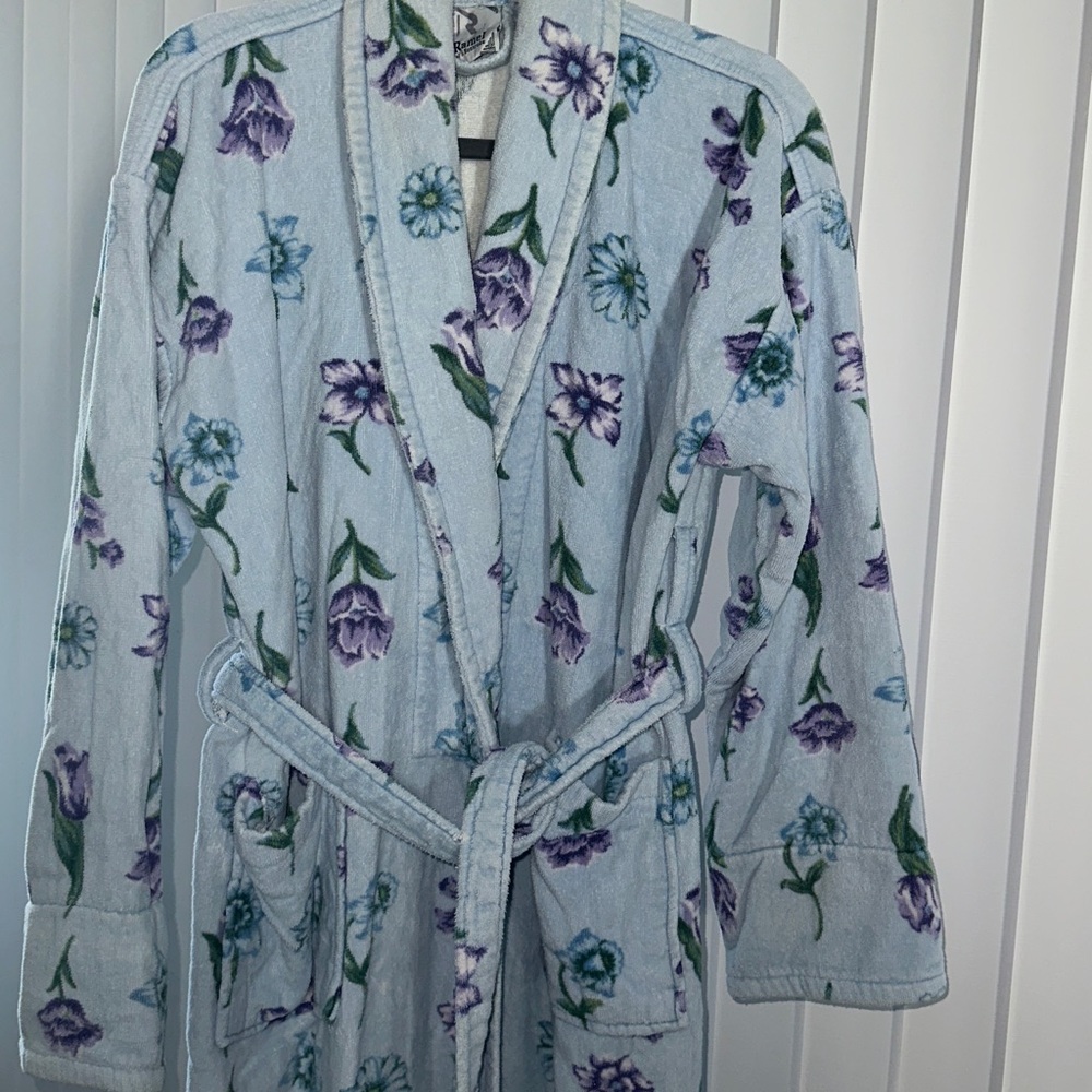 Floral Turkish terry cotton BathRobe - Picture 11 of 11